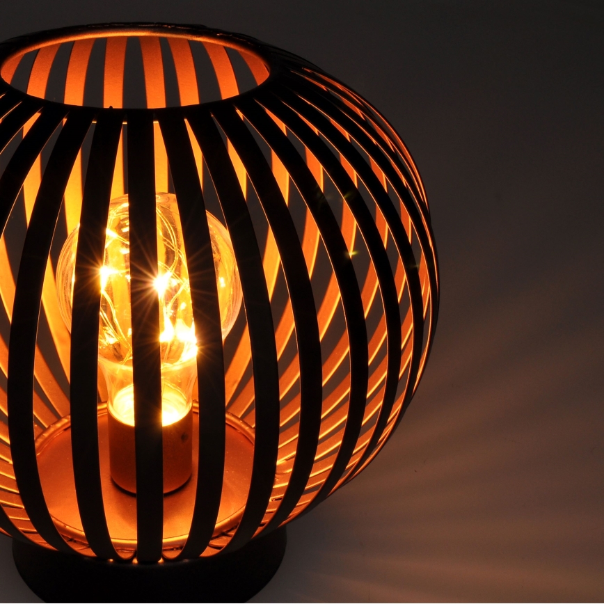 Candeeiro de mesa LED decorativo LED/3xAA preto/cobre