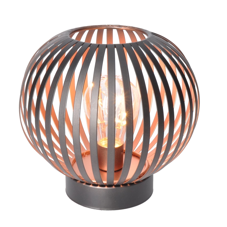 Candeeiro de mesa LED decorativo LED/3xAA preto/cobre