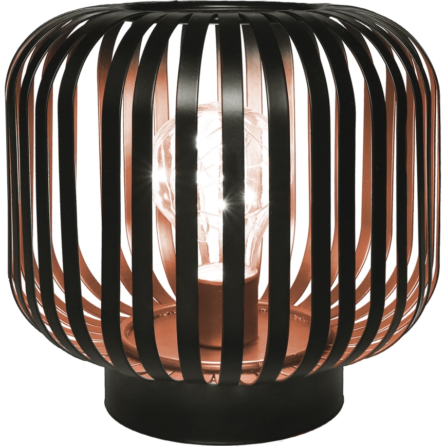 Candeeiro de mesa LED decorativo LED/3xAA preto/cobre