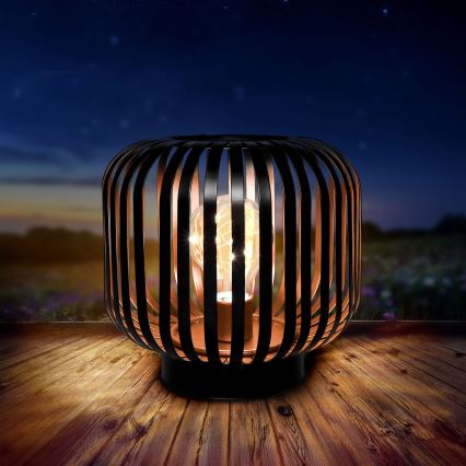 Candeeiro de mesa LED decorativo LED/3xAA preto/cobre