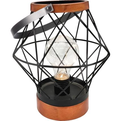 Candeeiro de mesa LED decorativo LED/3xAA preto/cobre