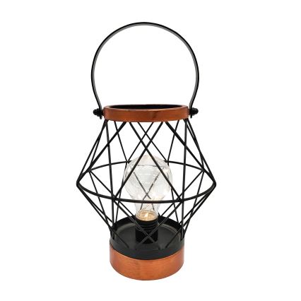 Candeeiro de mesa LED decorativo LED/3xAA preto/cobre