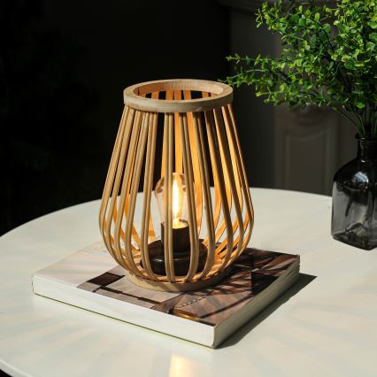 Candeeiro de mesa LED decorativo LED/2xAA bambu