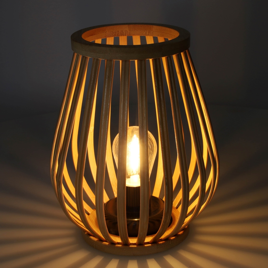 Candeeiro de mesa LED decorativo LED/2xAA bambu