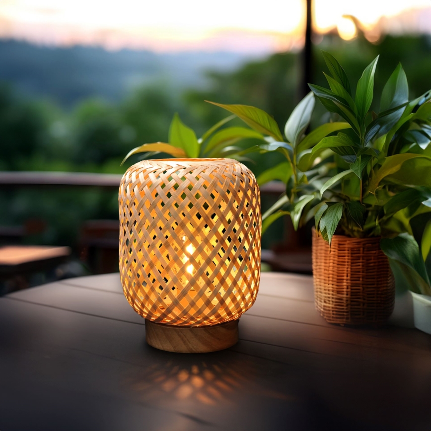 LED Candeeiro de mesa decorativo BOHO LED/2xAAA vime