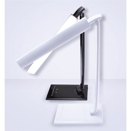 Candeeiro de mesa LED com regulação com conector USB LED/12W/230V branco
