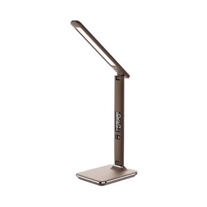 Candeeiro de mesa fosco com visor LED LED/9W/230V castanho