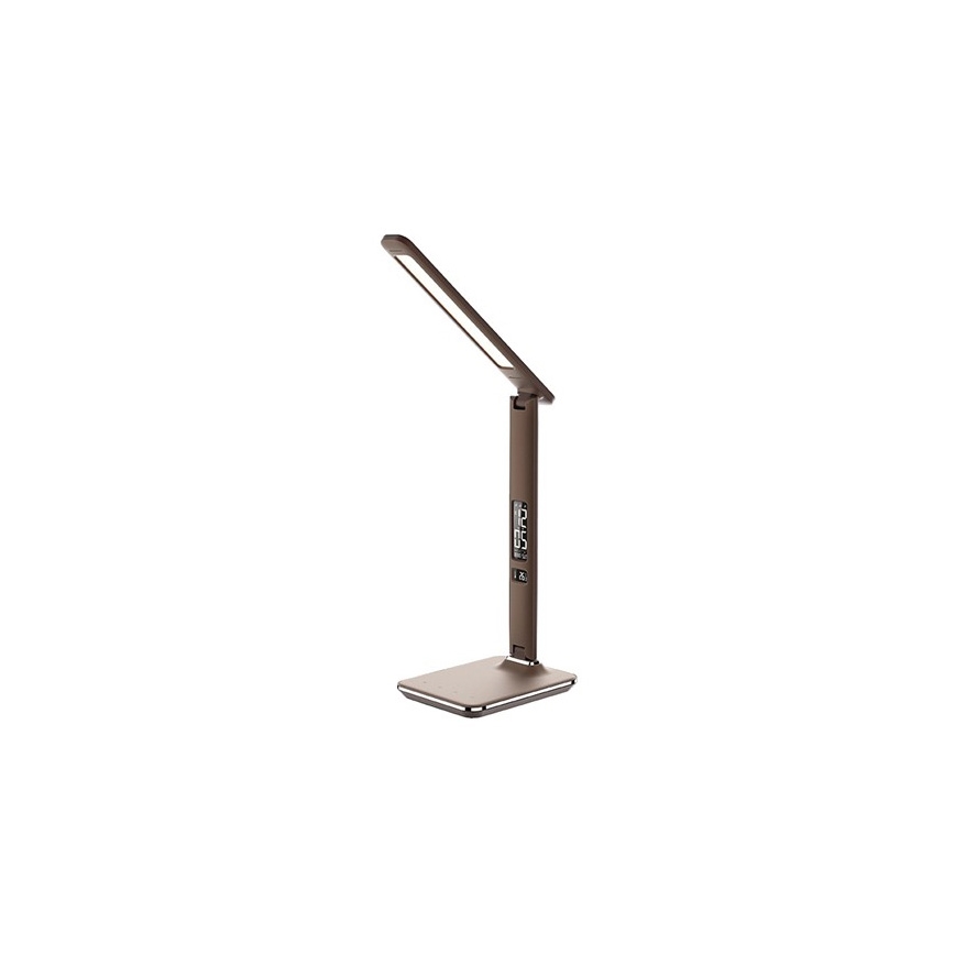 Candeeiro de mesa fosco com visor LED LED/9W/230V castanho