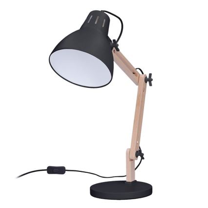 Candeeiro de mesa FALUN 1xE27/25W/230V preto/carvalho