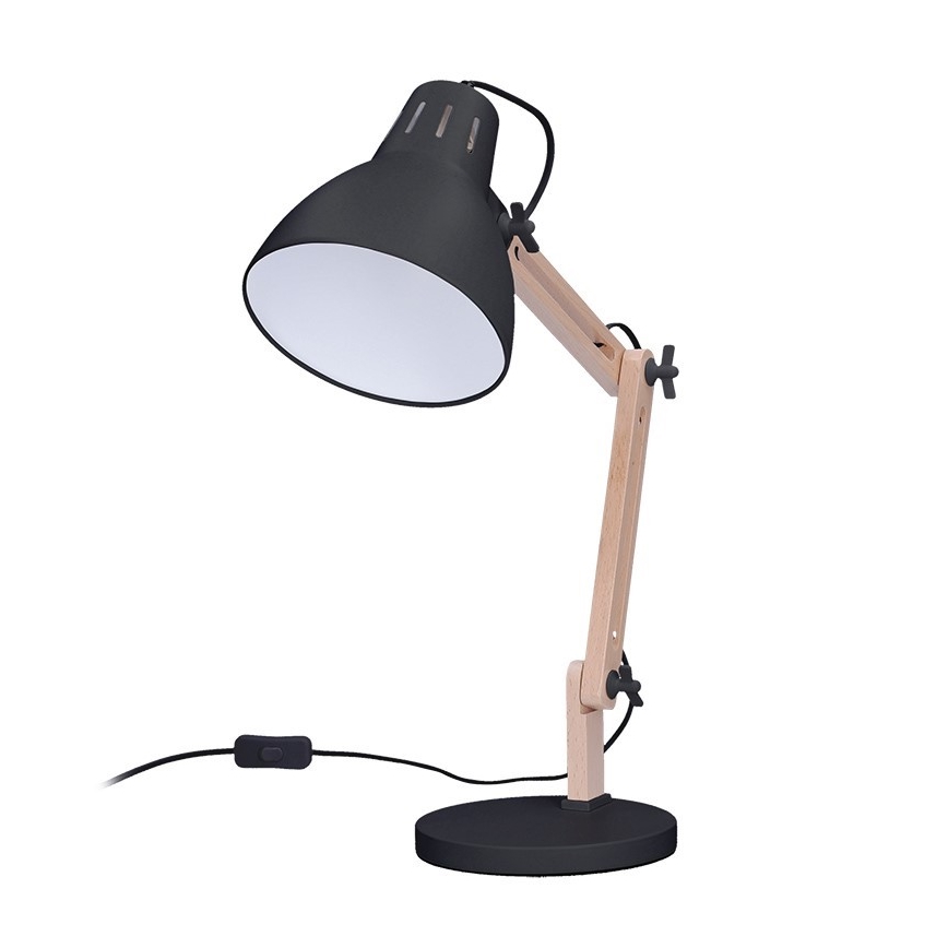 Candeeiro de mesa FALUN 1xE27/25W/230V preto/carvalho
