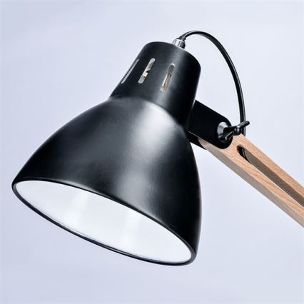 Candeeiro de mesa FALUN 1xE27/25W/230V preto/carvalho