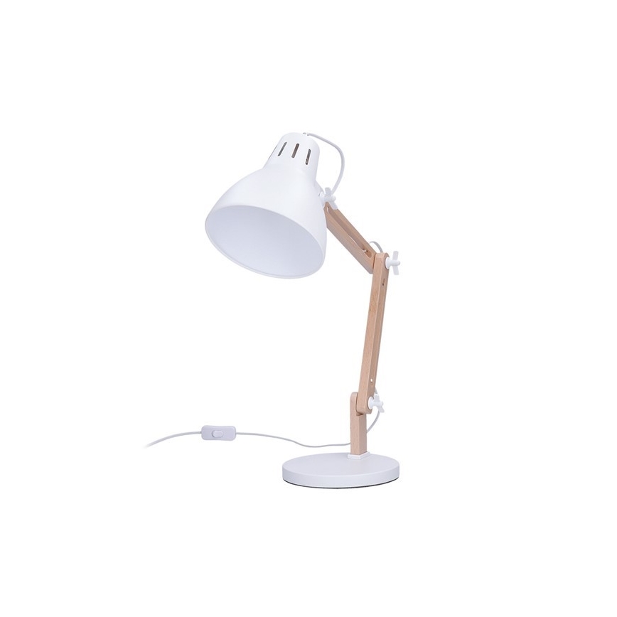 Candeeiro de mesa FALUN 1xE27/25W/230V branco/carvalho