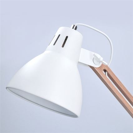 Candeeiro de mesa FALUN 1xE27/25W/230V branco/carvalho
