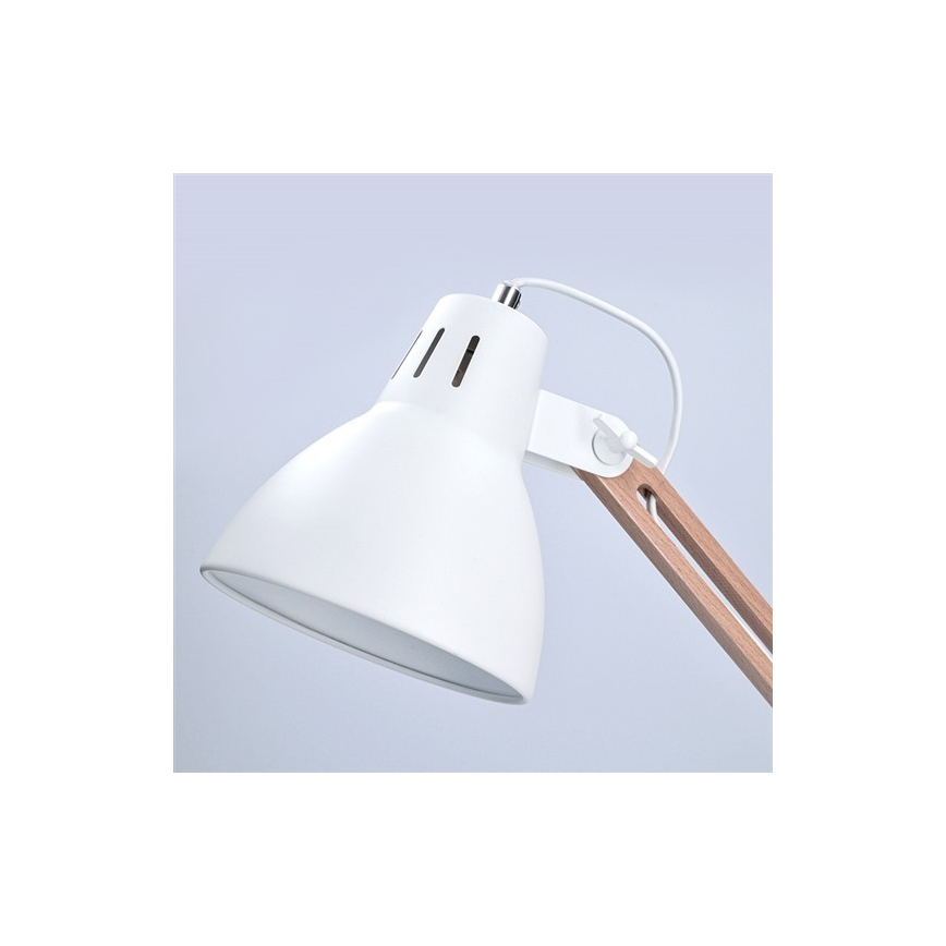 Candeeiro de mesa FALUN 1xE27/25W/230V branco/carvalho