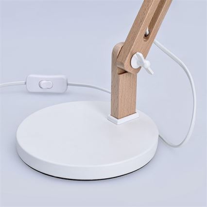 Candeeiro de mesa FALUN 1xE27/25W/230V branco/carvalho