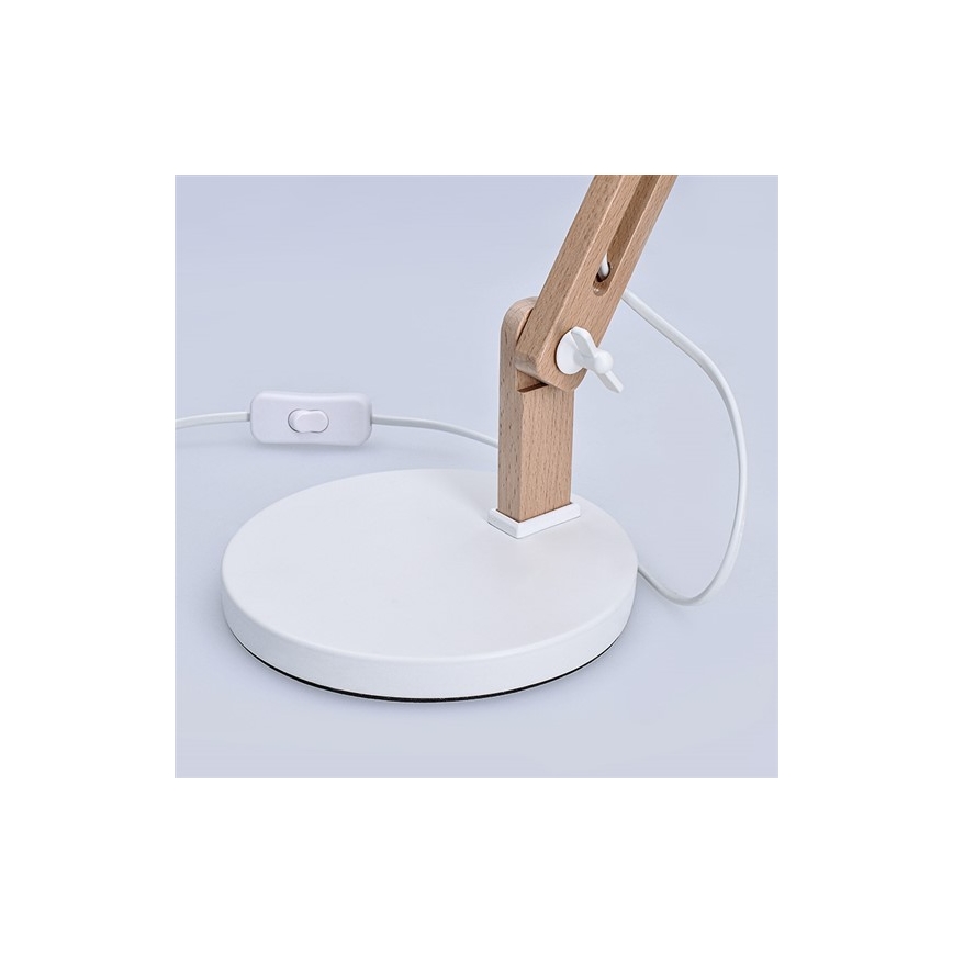 Candeeiro de mesa FALUN 1xE27/25W/230V branco/carvalho