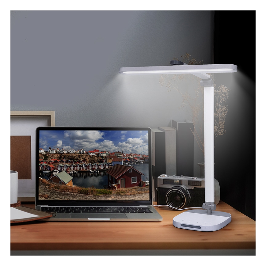 Candeeiro de mesa táctil LED com regulação e luz noturna LED/10W/5V 3000/4000/5000K branco