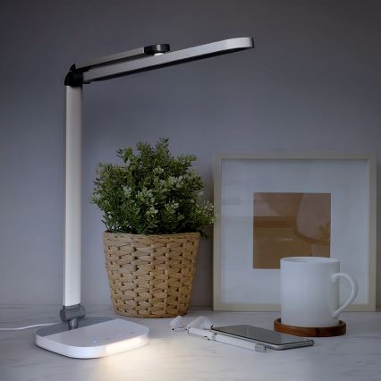 Candeeiro de mesa táctil LED com regulação e luz noturna LED/10W/5V 3000/4000/5000K branco