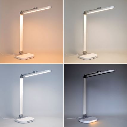 Candeeiro de mesa táctil LED com regulação e luz noturna LED/10W/5V 3000/4000/5000K branco