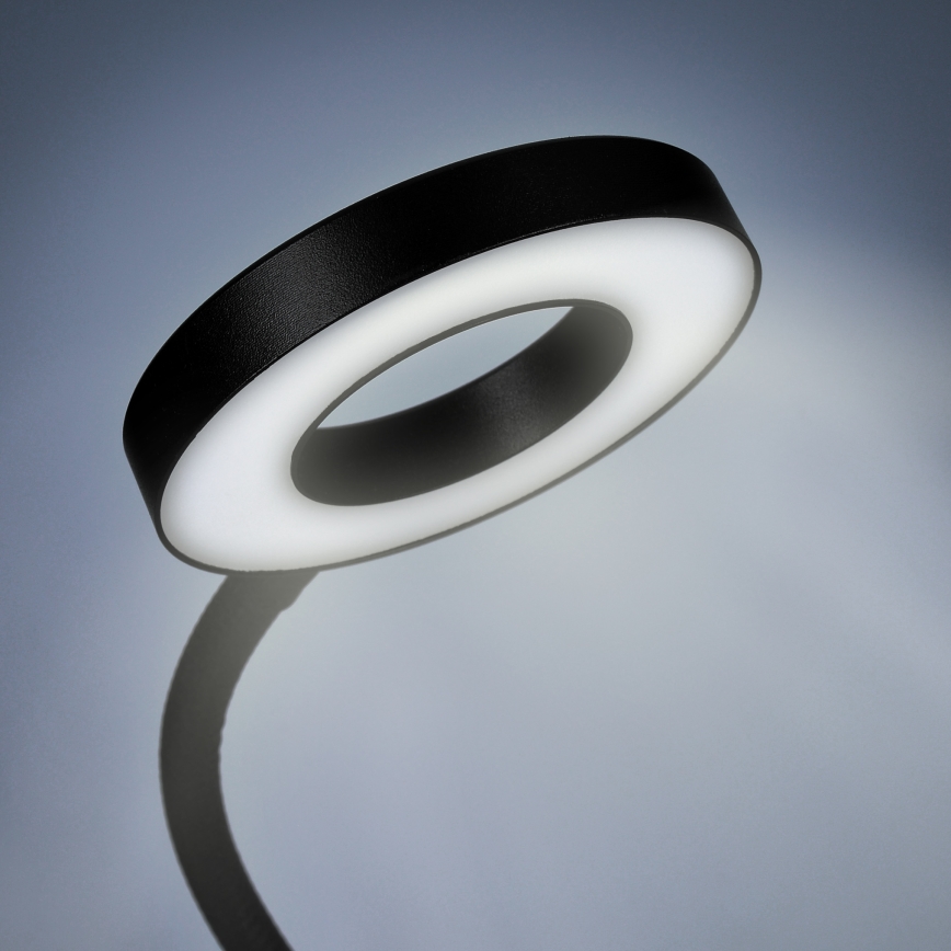 Candeeiro de mesa LED com regulação e clipe LED/8W/230V 3000/4000/5000K preto