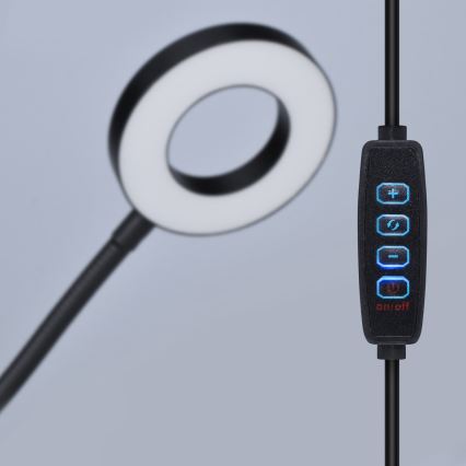 Candeeiro de mesa LED com regulação e clipe LED/8W/230V 3000/4000/5000K preto