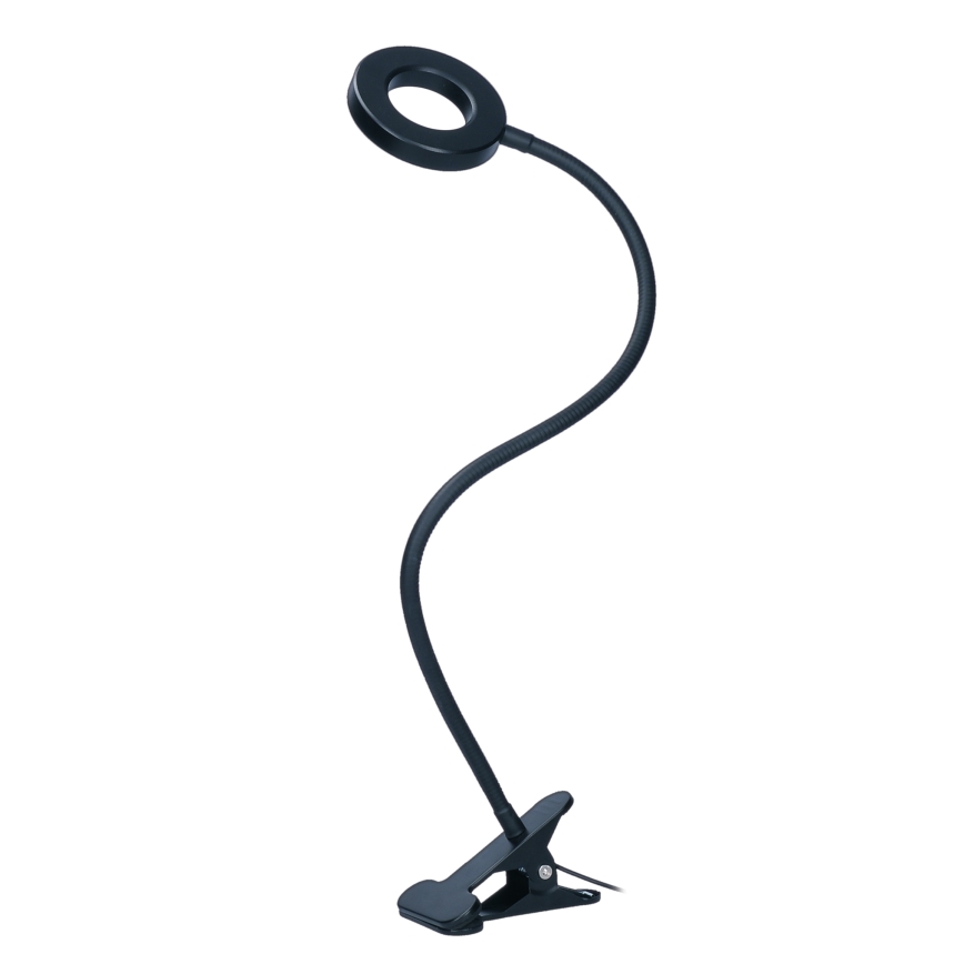 Candeeiro de mesa LED com regulação e clipe LED/8W/230V 3000/4000/5000K preto