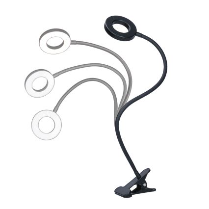 Candeeiro de mesa LED com regulação e clipe LED/8W/230V 3000/4000/5000K preto