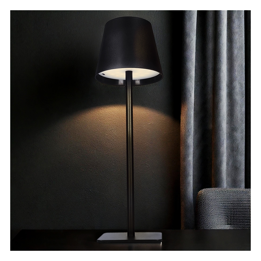 Lâmpada de mesa LED tátil recarregável com dimmer LUCCA LED/3,7V 3000/4000/6500K 2000 mAh preta