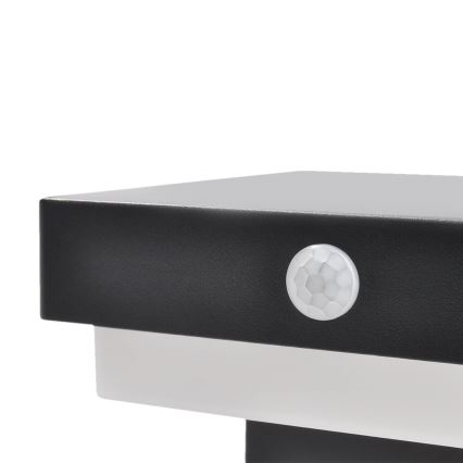 LED Candeeiro de parede solar com sensor de movimento e anoitecer PALERMO LED/5W/2000 mAh IP54 preto