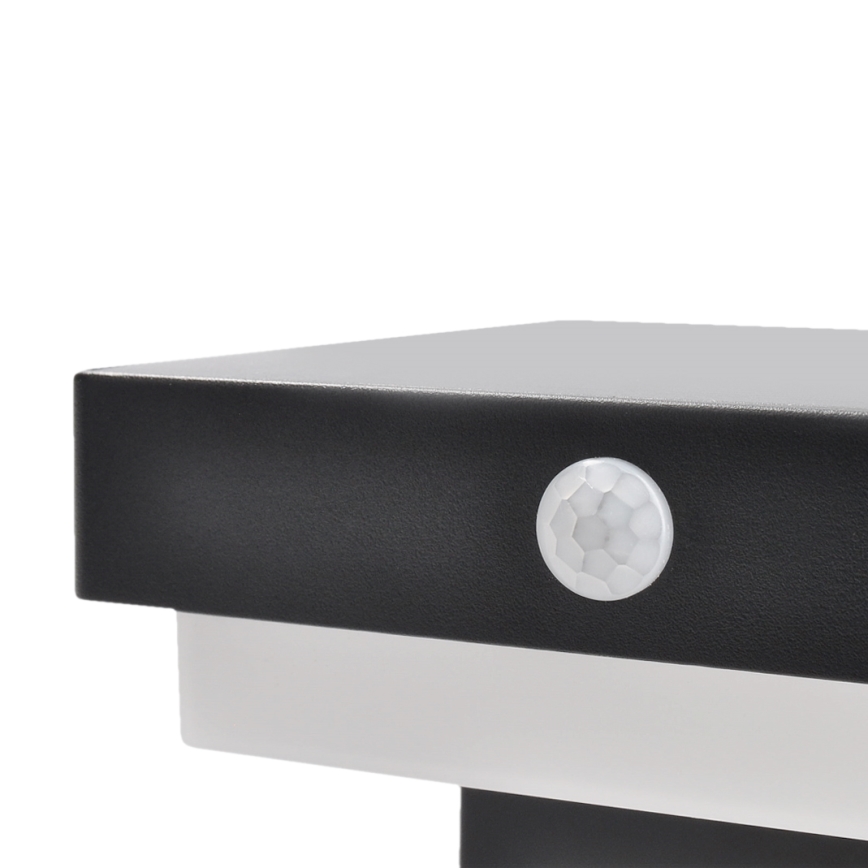 LED Candeeiro de parede solar com sensor de movimento e anoitecer PALERMO LED/5W/2000 mAh IP54 preto