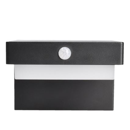 Luminária de parede solar LED com sensor de movimento e crepúsculo PALERMO LED/5W/3,7V 2000 mAh IP54 preta