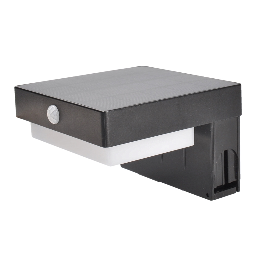 Candeeiro solar LED com um sensor de crepúsculo e movimento PALERMO LED/5W/2000 mAh IP54 preto