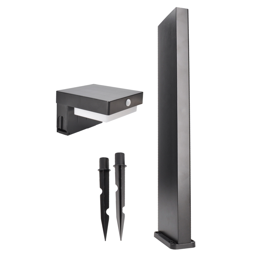 Candeeiro solar LED com um sensor de crepúsculo e movimento PALERMO LED/5W/2000 mAh IP54 preto
