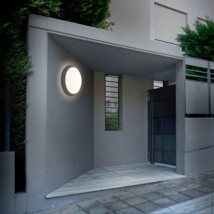 Iluminação de parede exterior LED LED/13W/230V 4000K IP54 cinzento redondo