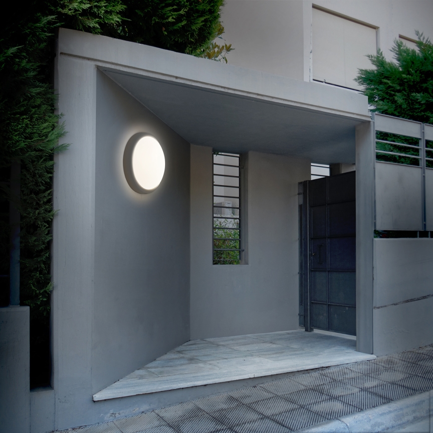Iluminação de parede exterior LED LED/13W/230V 4000K IP54 cinzento redondo