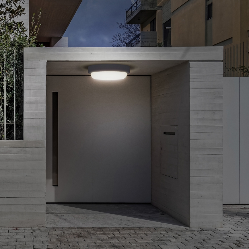 Iluminação de parede exterior LED LED/13W/230V 4000K IP54 cinzento redondo