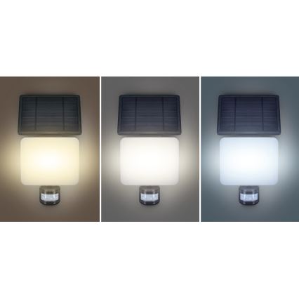 Holofote solar LED com sensor de movimento LED/11W/3,7V 4400mAh 3000K/4000K/6500K IP54