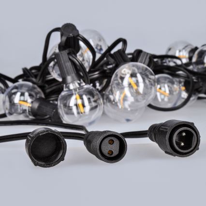 Corrente exterior decorativa LED 25xE12 20m IP44 branco quente