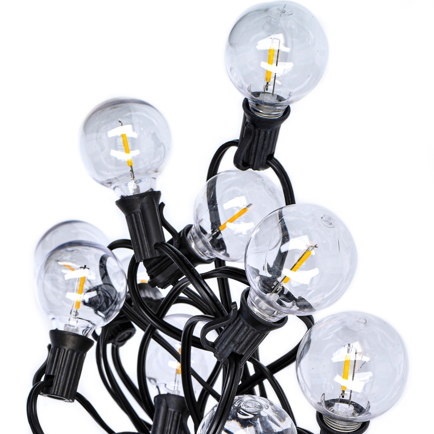 Corrente exterior decorativa LED 25xE12 20m IP44 branco quente