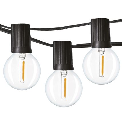 Corrente exterior decorativa LED 25xE12 20m IP44 branco quente