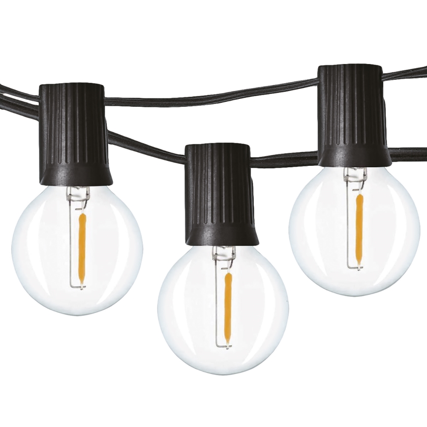 Corrente exterior decorativa LED 25xE12 20m IP44 branco quente