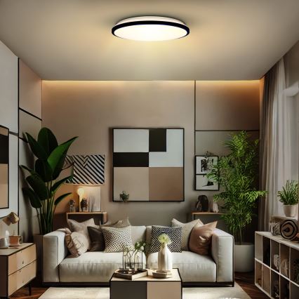Iluminação de teto LED com regulação JAMIL LED/48W/230V 3000-6500K preto + comando