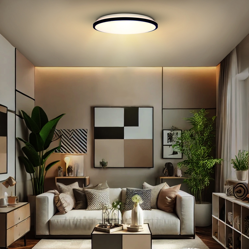 Iluminação de teto LED com regulação JAMIL LED/48W/230V 3000-6500K preto + comando