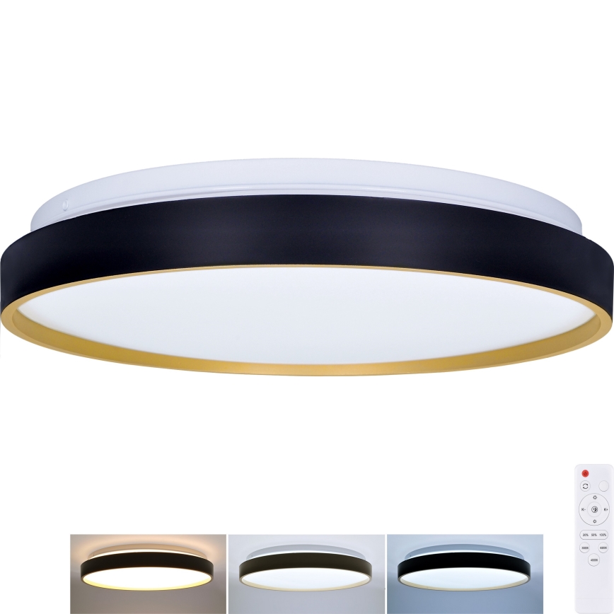 Iluminação de teto LED com regulação CALA LED/48W/230V 3000-6500K preto/dourado + comando