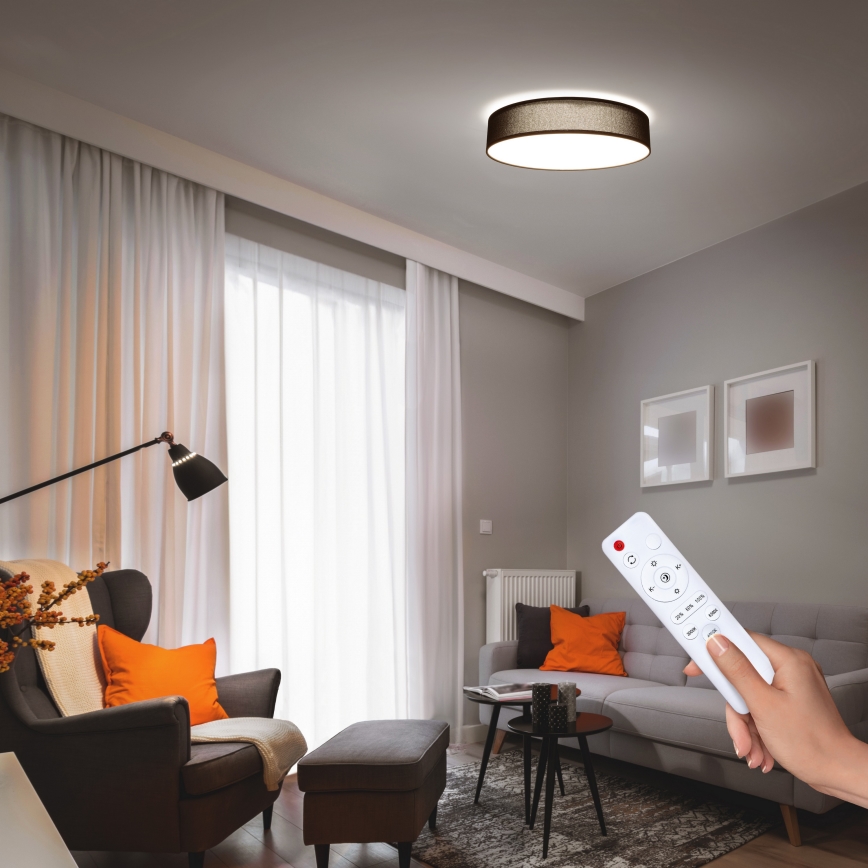 Iluminação de teto LED com regulação PENLEY LED/48W/230V 3000-6500K diâmetro 40 cm preto + comando