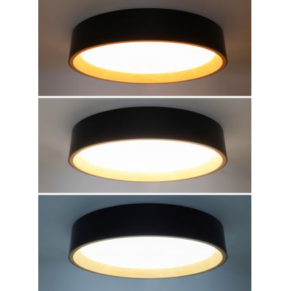 Iluminação de teto LED com regulação LARIOS LED/48W/230V 3000-6500K diâmetro 39 cm preto + comando