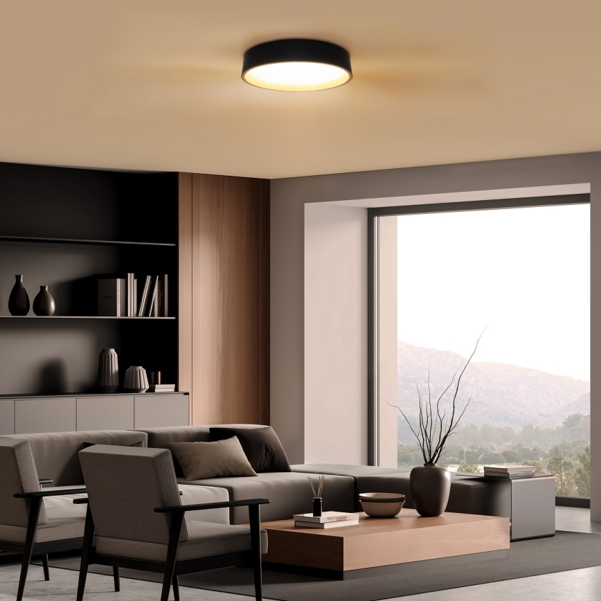 Iluminação de teto LED com regulação LARIOS LED/48W/230V 3000-6500K diâmetro 39 cm preto + comando