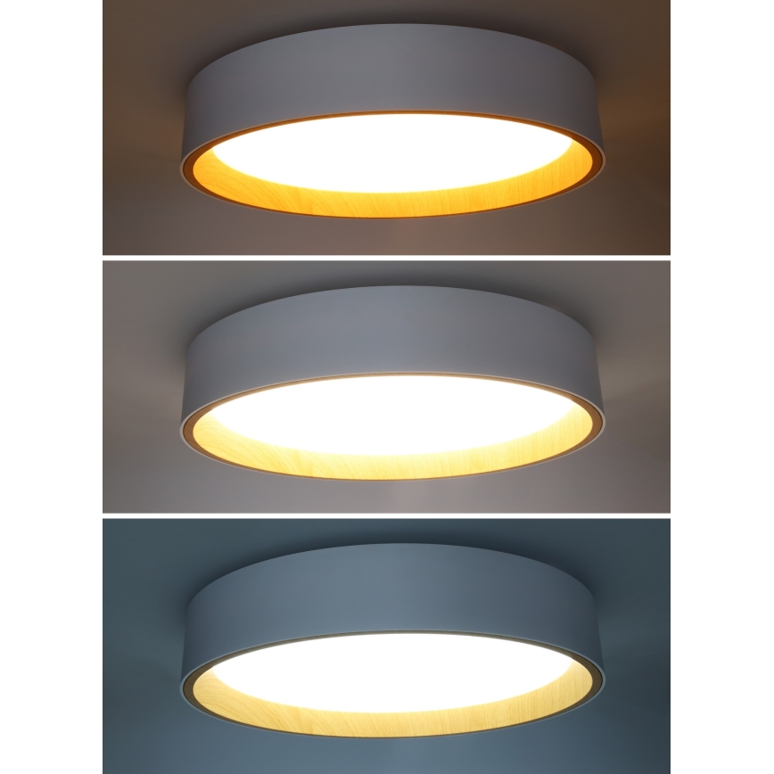 Iluminação de teto LED com regulação LARIOS LED/48W/230V 3000-6500K diâmetro 39 cm branco + comando