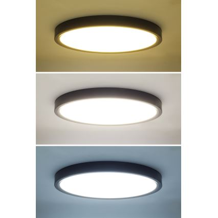 Iluminação de teto LED com regulação ESTELA LED/36W/230V diâmetro 30 cm preto + comando