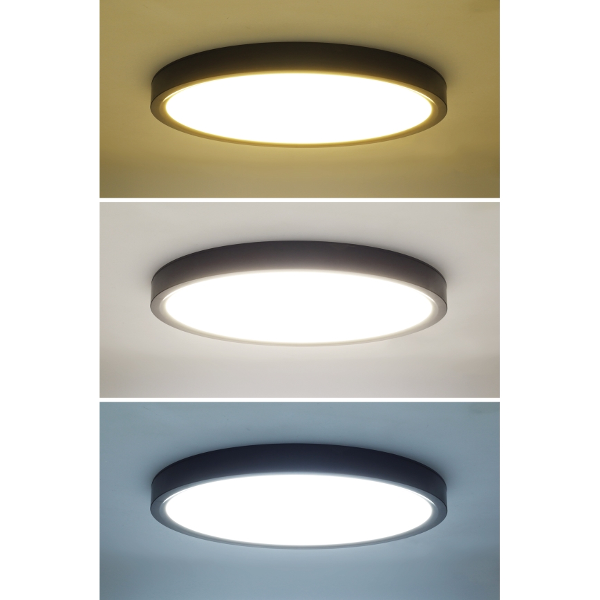 Iluminação de teto LED com regulação ESTELA LED/36W/230V diâmetro 30 cm preto + comando